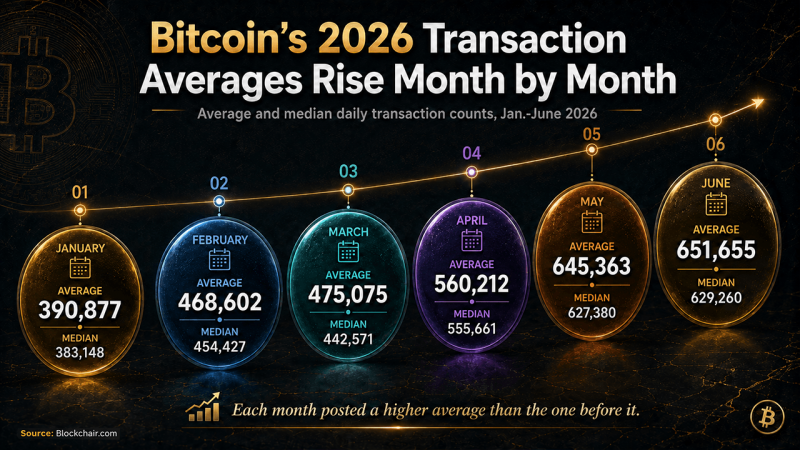
			В 2026 году число bitcoin-операций в день снова подросло, и сей день стал третьим по интенсивности на протяжении всей истории		